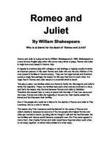 Who is to Blame for Romeo and Juliet's Death: A Multi-Perspective Argumentative Essay PDF